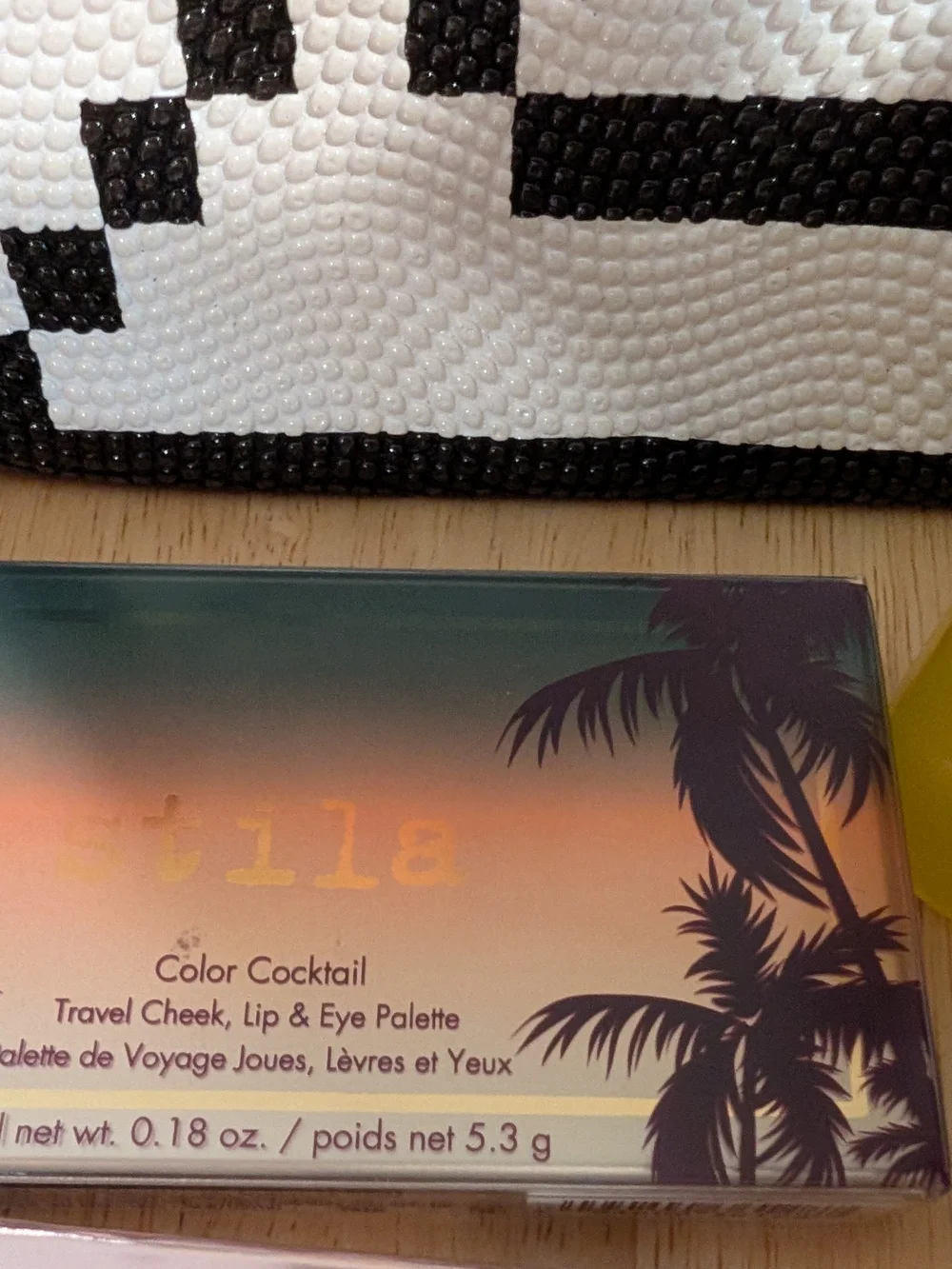 ipsy Black & White Pixel Heart Makeup Bag with Assorted Makeup